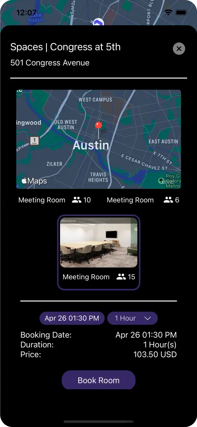 Страница с описанием коворкинга